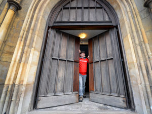 Supporting image for story: Walsall church's doors restored after arson attack
