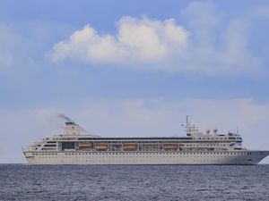 Supporting image for story: Cruise ship departs after four months stranded in Belfast