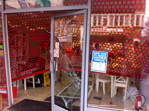 The damage caused by ram raiders