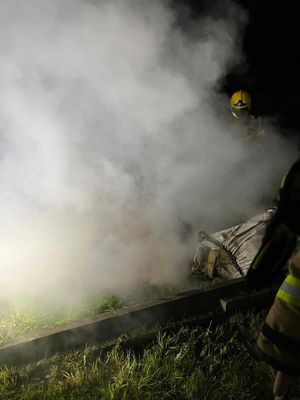 The out of control bonfire. Photo: Wellington Amber Watch