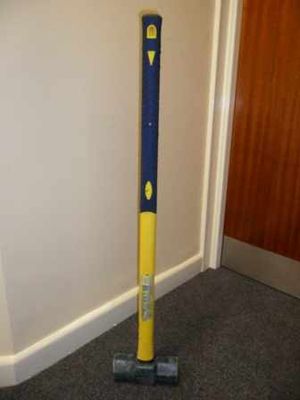 A sledgehammer left at Mr Auluk's house