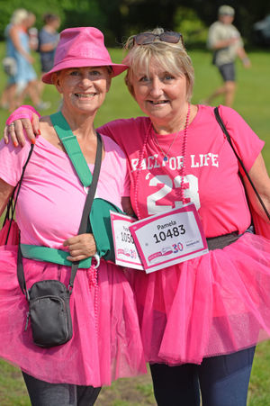 Yvonne Rebisz and Pam Williams walked the 5k together.
