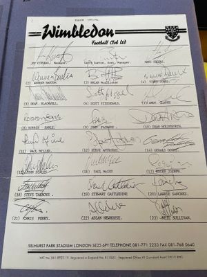 'The Crazy Gang' with a surprisingly not crazy autograph sheet.