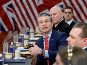 US Secretary of Defence Pete Hegseth during a meeting