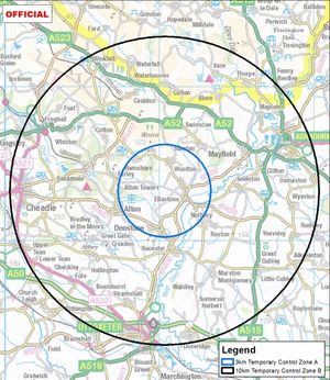 The two exluzion zones around the farm