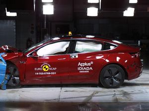 Supporting image for story: Tesla Model 3 sets new safety tech benchmark in latest crash tests
