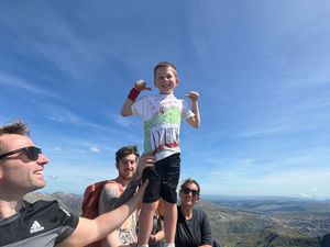 Oscar is set to take on Scafell Pike. He is pictured here in Snowdon. 