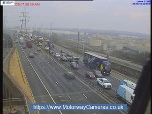 Traffic remains on the M6 between Junction 6 and Junction 4A following a multi-vehicle collision on the route