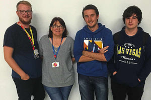 Supporting image for story: Presenters in visit to Telford college