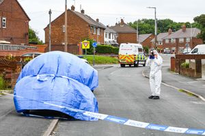 Police at the scene of the stabbing in Suffolk Road, Wendesbury. Photo: SnapperSK.