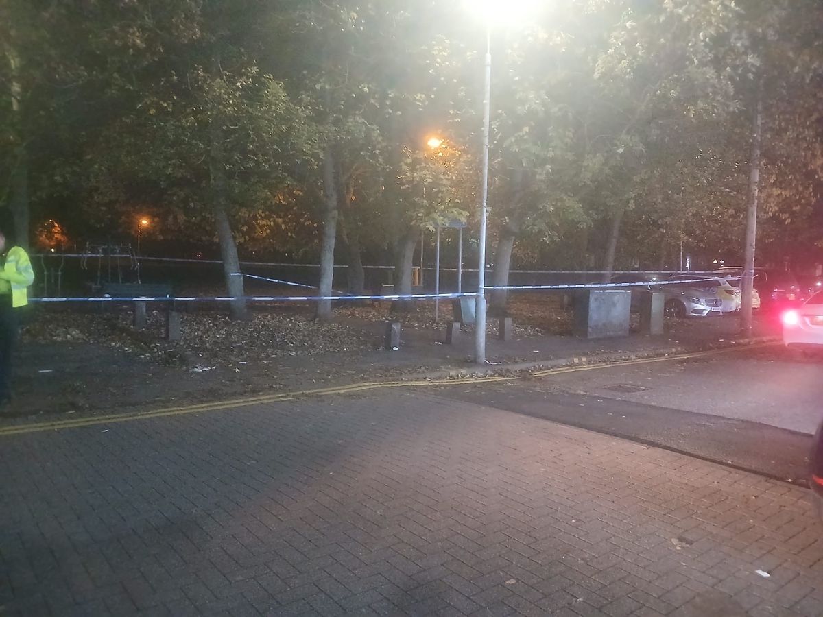 Police set up a cordon around a Wolverhampton park