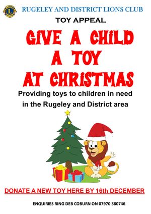 Rugeley and District Lions Club Toy Appeal