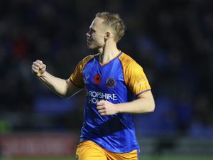 Supporting image for story: 'Back ourselves': Match winner Anthony Scully looking up as Shrewsbury Town aim to keep up League Two climb
