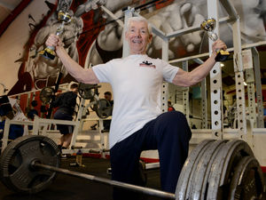 Supporting image for story: 'I thought Clooney was there': Crowd go wild as Stafford 81-year-old smashes weightlifting world record 