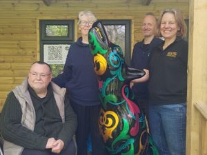Pictured (left to right) Dr. Paul Darke, Claire Darke, Heinz, Chris Munton-Evans, Meg Gregory.