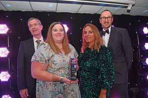 Black Country Apprentice Awards 2024. The Richardson Suite at West Bromwich Football Club. Pictured,  TMT First - winners of the education and engagement award. 