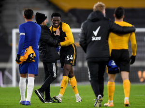 Owen Otasowie of Wolverhampton Wanderers at full time (AMA)