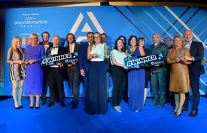 Overall winner Emma Hannon, from Walsall Council, on stage with other winners 