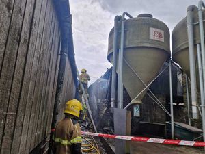 The scene of the blaze. Photo: Church Stretton Fire Station/Facebook.