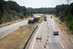 The location on the A-52 in Palacios de Sanabria near the city of Zamora, Spain, where Liverpool footballer Diogo Jota and his brother, Andre Silva, died following a car crash at 12:40am on Thursday. Photo: Emilio Fraile/PA Wire