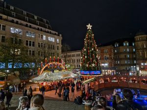 The big Christmas tree was aglow