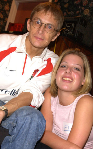 Producer and songwriter Mike Taylor with band member Fi Whitelaw.