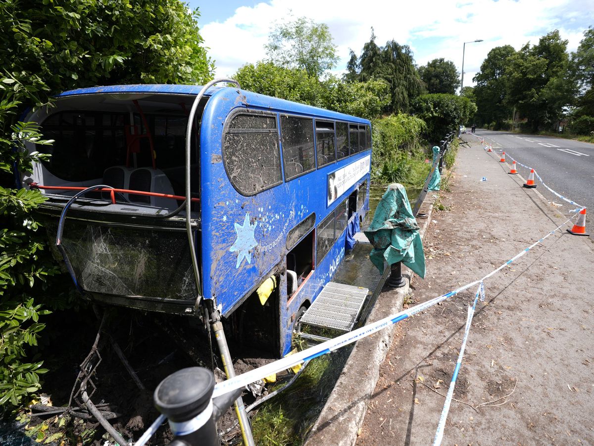 Five taken to hospital after bus crashes into river in ‘scene like movie Speed’