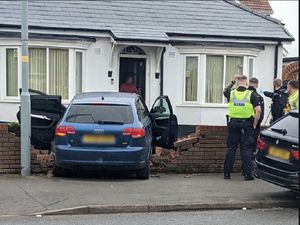 Supporting image for story: Car demolishes wall after collision on Wolverhampton estate road