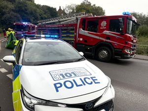 Supporting image for story: Elderly man cut free and rushed to hospital with head injury after car flips onto its side in Market Drayton