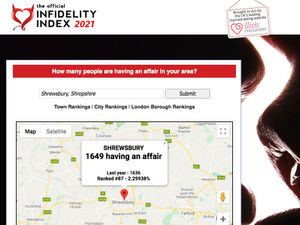 Supporting image for story: 'Cheating map' reveals 1,600 are having affairs in Shrewsbury