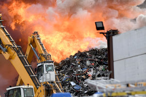Scene of the huge fire in Tipton on George Henry Road