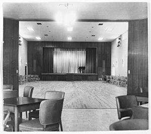 Goodyear Tyre and Rubber Co, Stafford Road, Bushbury. An interior view the new sports and social club pavilion that had been officially opened on August 30, 1963, by Mr A. H. Pendree, replacing premises that were destroyed by fire in April 1961