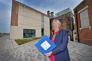 The Mayor of Wolverhampton, Wolverhampton University graduate Councillor Claire Darke, officially opened the new building