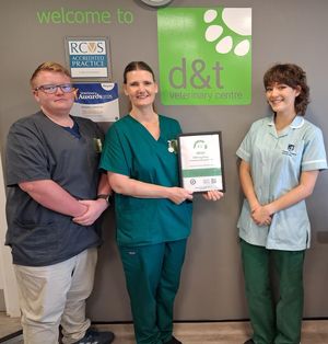 Supporting image for story: Eco-friendly Rugeley vet practice recognised with prestigious award