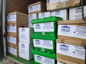 Hundreds of boxes of donations have been collected to send over to Ukraine