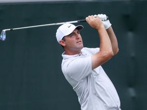 Scottie Scheffler on the 17th tee during the first round of the CJ Cup Byron Nelson