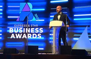 Host PJ Ellis at the Express and Star Business Awards 2025 at The Halls Wolverhampton
