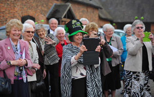 Friends and family greet Dora