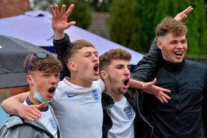 Fans at The Old Bush, Albrighton