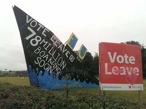 Supporting image for story: EU Referendum: Brexit boat on Shropshire roadside targeted by vandals in attack