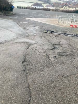 More of the potholes at the Smithfield car park in Builth Wells