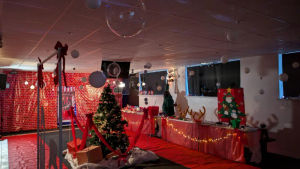The Church has been transformed into a festive grotto 