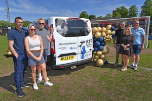 Ryan's dad Ade Passey launches RTP Maintenance Services in memory of his son. Left, Jason Connon, Debbie Pelaud, Ade Passey, Mike Prince, Suzanne Webb and John Passey