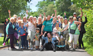 The group which took part in the walk around the grounds of Severn Hospice