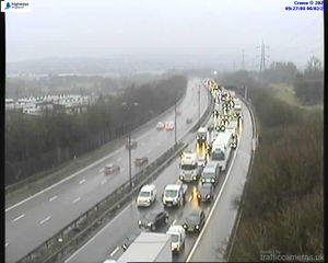 The crash on the M5 caused heavy delays in the area earlier today