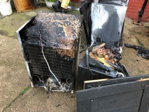 Damage caused by the fire. Photo: @SFRS_MDrayton