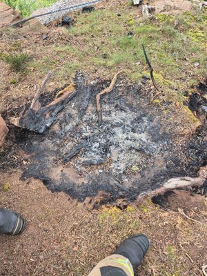 A camp fire was left unattended on the High Rock. Picture: Bridgnorth Fire Station.