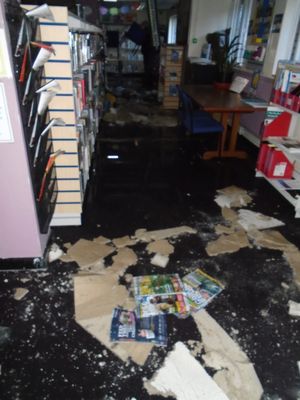 HMP Featherstone's library was forced to close after flooding in December