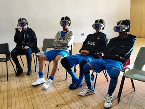 Supporting image for story: Black Country schoolchildren don virtual reality headsets to learn about knife crime