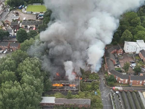 Fire at disused factory in Moat Street in Willenhall (pic: West Midlands Fire Service)